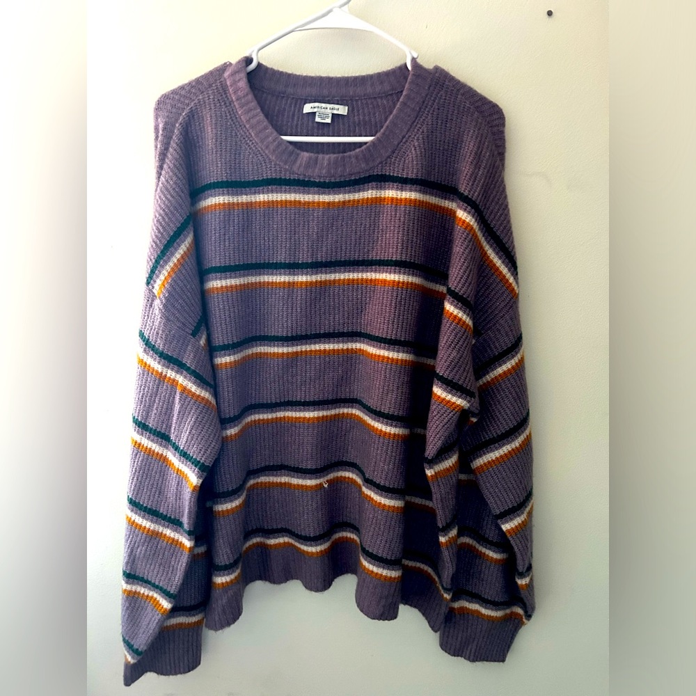 Women’s American Eagle purple striped sweater barely work size XL